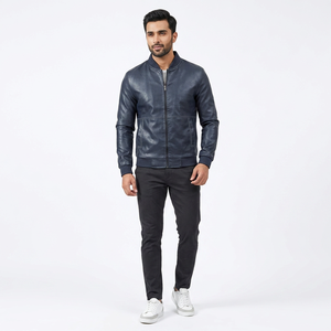 Finer Threads Nouvelle Collection 2026 Veste en Cuir Homme Personnalisée de Haute Qualité Col Montant Respirante Style Urbain Toile - Product Image 1
