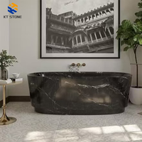 Baignoire autoportante en marbre lourd KT STONE pour espace de bain de club de loisirs haut de gamme, traitement sur mesure des dimensions du marbre