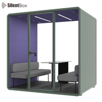 Cabine Acoustique Insonorisée pour Bureau, Pod de Travail Ouvert, Espace de Concentration, Cabines de Réunion Mobiles pour 4 Personnes, Réduction du Bruit 30dB+, Cabine Silencieuse