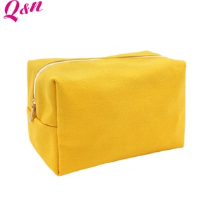 Q&N Custom Multi-Purpose Yellow Makeup <b>Bag</b> <b>Large</b> <b>Travel</b>-Friendly <b>Cosmetic</b> Pouch with Portable Zipper Closure Reusable - Product Image 4