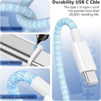 Câble USB-A vers USB-C tressé 3A de couleur macaron à charge rapide 30W pour iPhone 15/16/17/18