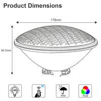 18W 24W 36W LED Par56 lampe de remplacement Ac Dc 12V verre piscine ampoule Rgb couleur télécommande Led piscine lumière