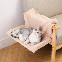 Hamac pour chat en forme de L, lit suspendu d'intérieur, perchoir doux pour chat, hamac pliable pour chat