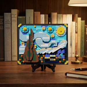Mattoncini di Plastica ABS a Forma di Diamante, Riproduzioni di Dipinti Famosi: Girasoli di Van Gogh, Notte Stellata, Monna <span class=keywords><strong>Lisa</strong></span>, Il Figlio dell'Uomo - Product Image 5