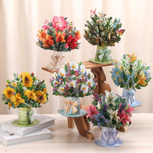 Cartes Pop-up, Cartes de Vœux 3D Pop-up, Cartes Cadeaux d'Anniversaire avec Carte de Remerciement et Enveloppe, Oasis d'Orchidées Artificielles, Carte de Remerciement - Product Image 4