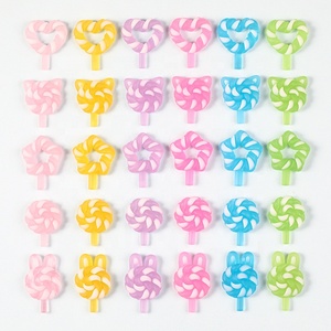 Amuletos Nail Art de Piruleta de colores mezclados, decoración de <span class=keywords><strong>uñas</strong></span> acrílicas de resina Kawaii, piruleta luminosa, dulces, diamantes de imitación para manicura - Product Image 3
