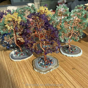 15-16 सेमी क्रिस्टल ढीले चिप्स एगेट कोस्टर नेटुर ग्रीन एवेन्टीयूरिन ट्री डिकोर के लिए फेंगशुई - Product Image 4