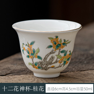 Tasse à thé en jade suédé, douze fleurs, tasse à thé de dégustation dorée, tasse à thé pour usage personnel, maître du thé Kung Fu, ensemble de thé à domicile, céramique, nouveau style chinois - Product Image 6