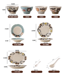 Factory Wholesale Cartoon Underglaze Ceramic <b>Dinnerware</b> <b>Sets</b> High Quality Oven Safe Dishwasher Safe Customizable Colors - Product Image 4