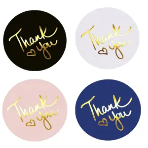 Customized Print Self-Adhesive Waterproof Stickers Logo Sticker Round Label Packaging Label Thank You Sticker For Small Business