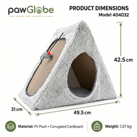 Lit pour chat Sandwich 40 x 40 x 28 cm, coussin amovible, doux, chaud, respirant, stable, avec fond antidérapant pour chats