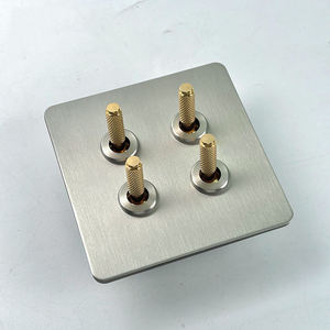 朗格奥黄铜肘节墙壁开关英国标准不锈钢面板金属电动复古滚花杆灯开关 - Product Image 5