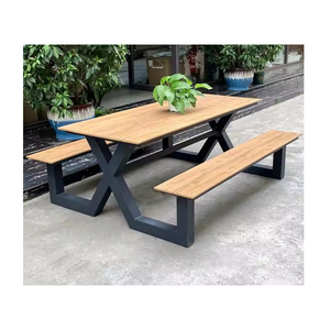 Utdoor-<span class=keywords><strong>Mesa</strong></span> de estar de plástico omposite, muebles de jardín exterior de madera, <span class=keywords><strong>mesa</strong></span> de picnic al aire libre y banco de parque - Product Image 1