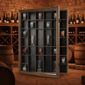 <span class=keywords><strong>Vitrine</strong></span> en bois de noyer, nouveau design, multi-compartiments, verrouillable, idéale <span class=keywords><strong>pour</strong></span> bar à domicile, spiritueux et objets de collection - Product Image 5