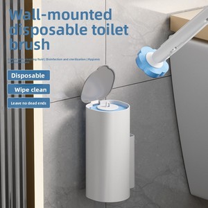 <span class=keywords><strong>Brosse</strong></span> de toilette jetable édition 2026 avec support mural en plastique, sans angles morts, sans perçage, <span class=keywords><strong>brosse</strong></span> remplaçable, design moderne - Product Image 1