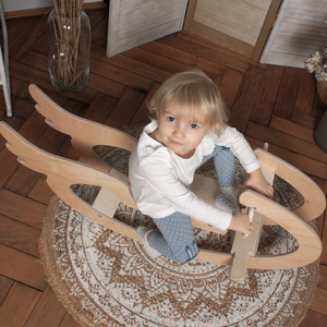 Jouets cheval à bascule en contreplaqué pour enfants, cheval en bois <span class=keywords><strong>Montessori</strong></span> enfants aire de jeu en bois Animal cheval <span class=keywords><strong>chaise</strong></span> - Product Image 3