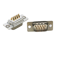 Conector de puerto serie DB9, Conector de cable macho hembra, enchufe de 9 pines, 2 filas, conector RS232 VGA chapado en oro