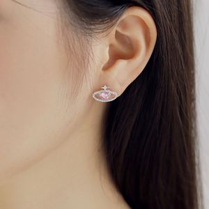Dylam Best Valentine Days Gift Tiny Hypoallergenic S925 <b>Silver</b> Heart Shape Planet Star 5A Zirconia <b>Stud</b> <b>Earrings</b> - Product Image 4
