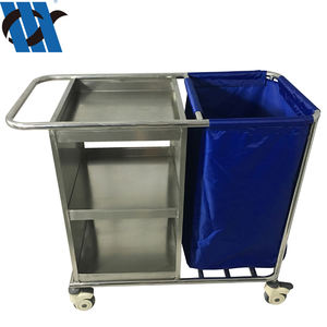 Bdt209 अस्पताल व्हील स्टेनलेस स्टील के साथ लॉन्ड्री ट्रॉली गाड़ी की सफाई - Product Image 3