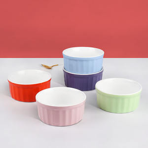 Nordique en gros Mini En Céramique Cuisson Plats Souffle Crème Brûlée Ramequins - Product Image 3