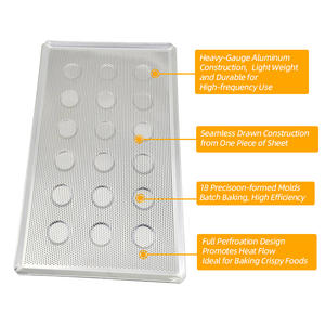 Molde de aluminio perforado de calibre grueso para tartaletas de huevo, 18 cavidades, base para tartas, bandeja para hornear postres - Product Image 2