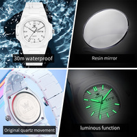 Montres personnalisées OEM 5627 avec logo, nouvelle collection pour étudiants, mode, étanches, lumineuses, en silicone noir, sport, polycarbonate