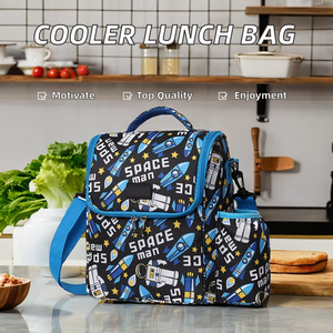 Waterproof Cute Cooler <b>Bags</b> Insulated Thermal Cooler <b>Lunch</b> & Bottle <b>Bag</b> with Printed Design for School Students & Adults Picnics - Product Image 5