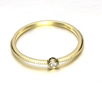 Emotional Factory 9K Solid Gold Gemstone All-Match Bague de bijoux de luxe en topaze basique pour femmes