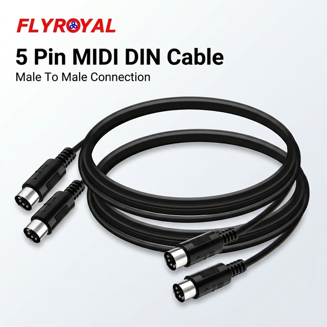 Professional Music Equipment 5 Pin DIN Male to Male MIDI Instrument Cable Shielded Connector 5 Pin DIN MIDI Cable