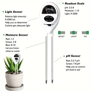 Fábrica Preço Por Atacado Três-em-Um Testador De Solo Sensor De Umidade Luz Valor Medidor De <span class=keywords><strong>pH</strong></span> Testador De Solo Livre De Bateria Testador De Solo - Product Image 1