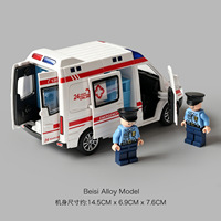 Coche de Juguete de Aleación Fundida a Presión, Ambulancia de Emergencia 120, Simulación Realista, para Niños y Niñas, Set de Coches de Juguete para Médicos