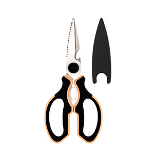 <b>Kitchen</b> <b>Scissor</b> Stainless Steel 4.5 In Multi Functional For Food And Bone Cutting Orange Black Handle - Product Image 4
