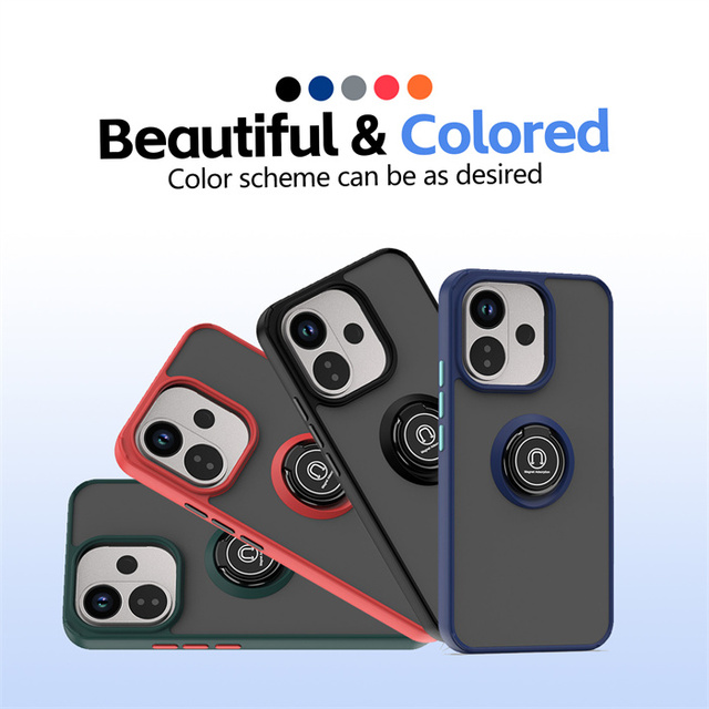 Lichicase 360 Rotate Ring Kickstand Magnetic Holder Back Cover for Redmi 17 Note 17 Pro Max Hybrid Shockproof Case