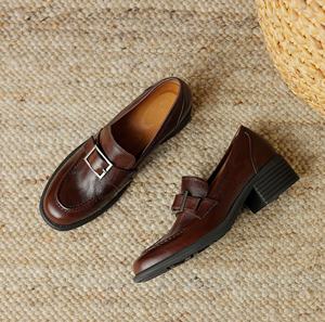 Botas de cuero genuino para mujer, cómodas, con cordones y cremallera, con plataforma, duraderas, transpirables, de piel de becerro, para la vida diaria. - Product Image 6