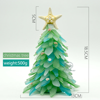 Arbre de noël en verre de mer naturel avec coquillage de conque naturel, décoration de la maison, ornements de noël, cadeau artisanal, vente en gros