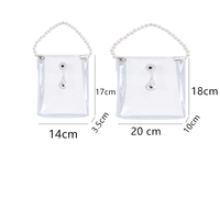 Sac cadeau transparent en PVC écologique et durable avec poignées en perles, sac fourre-tout souvenir, emballage pour bonbons de mariage, 100g