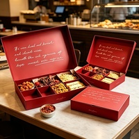 Boîte cadeau de luxe pour collations avec sac en papier assorti |   Emballage alimentaire personnalisé avec logo pour restaurants, traiteurs, noix et pâtisseries