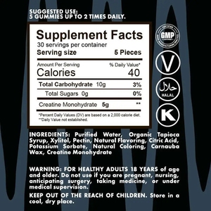 Créatine monohydrate en gommes OEM 5g, gommes à la créatine monohydrate, gommes à la créatine pré-entraînement - Product Image 4