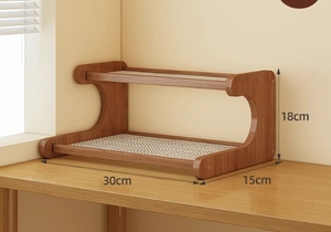 Cổ điển khắc tre hình chữ nhật Tabletop cup & Trà lưu trữ chủ Rack Organizer với hiển thị kệ - Product Image 5