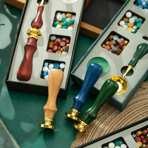 ชุดตราประทับเคลือบขี้ผึ้งแนววินเทจ,พร้อมช้อนขี้ผึ้งละลายกันลวกพร้อมกล่องของขวัญ - Product Image 3