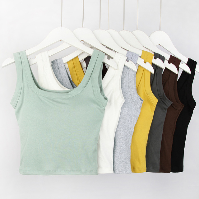 Fashion Knitted Workout Tube Vest Bra Casual Sleeveless Camisoles Summer Chest Wrap Top