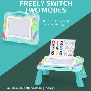 蹒跚学步的男孩女孩旅行尺寸魔法涂鸦板写画素描垫儿童磁性绘图板玩具带支架 - Product Image 3