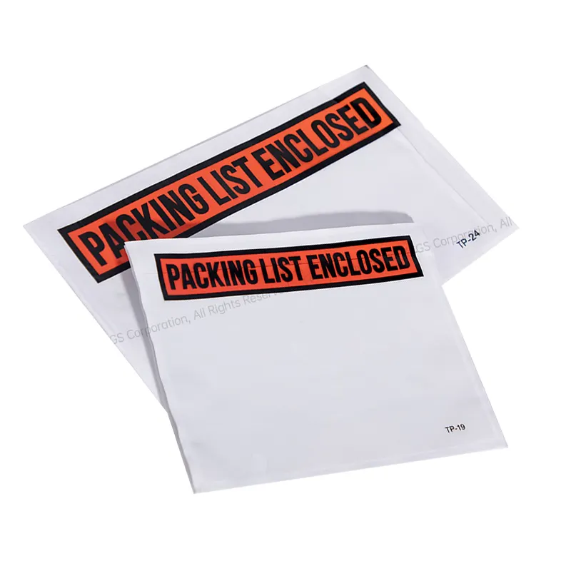 Transparent A4 Size Zipper Shipping Bag 7x5 Inch Clear Packing List Envelopes Used On Cartons