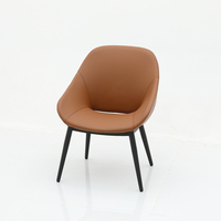 Fauteuil de loisirs en cuir véritable avec base en acier inoxydable, fauteuil d'appoint, ensemble canapé individuel – Fabrication usine