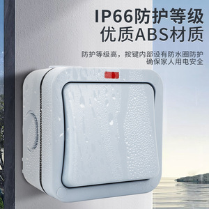 Outdoor Waterproof Wall <b>Switch</b> Ip66 Double Pole With Indicator <b>Light</b> For Outdoor Use - Product Image 4