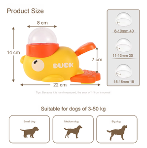 Pengumpan hewan peliharaan otomatis ramah lingkungan interaktif mangkuk plastik Bebek kecil kuning pola Solid untuk kucing dan anjing - Product Image 6