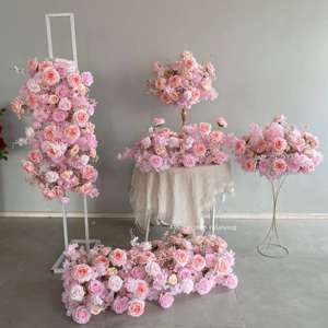 Flores Artificiales de Orquídea Rosa <span class=keywords><strong>Blanca</strong></span>, Triángulos Colgantes de Flores de Seda, Camino de Mesa para Arco de Boda, Centro de Mesa - Product Image 5