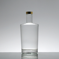 Bouteille en verre carrée transparente pour whisky, brandy, huile, alcool, 750 ml, bouteille en verre pour liqueur en vrac avec bouchon, prix au litre