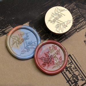 Sello de cera de la serie Floral Ode, cabeza de latón macizo con citas de bendiciones en inglés, tema de flores, estilo literario para sellado de bodas - Product Image 6
