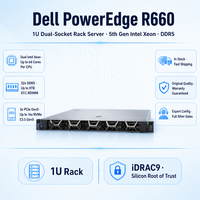Serveur Dell R660 1U en rack, double socket, 32 DIMM DDR5, PCIe 5.0 NVMe pour l'analyse de base de données et la virtualisation haute densité